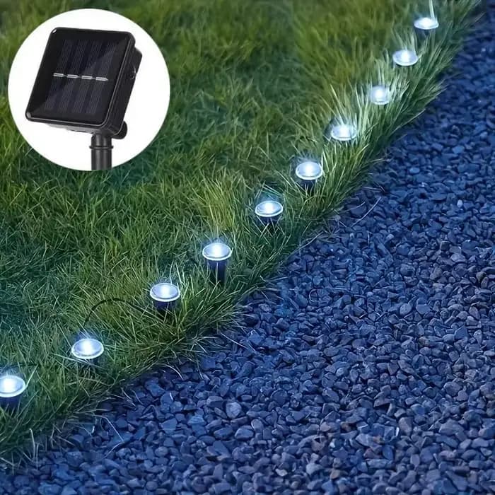 Lampes solaires de jardin, guirlandes lumineuses étanches pour chemins de pelouse, camping, fêtes d'