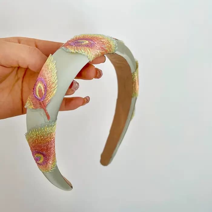 Phoenix-Accessoires pour cheveux en plumes pour femmes, cerceaux pour cheveux, chouchous brodés pour
