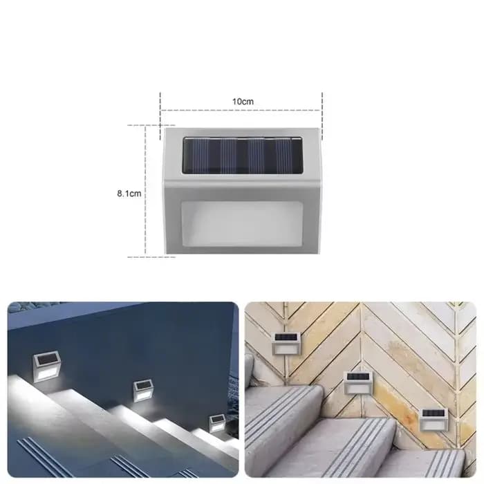 Applique murale solaire à 3led en acier inoxydable, étanche, Anti-corrosion et Protection de l'envir