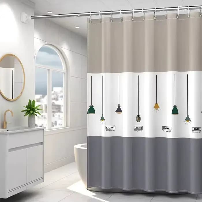 Rideau de douche à motif nordique, rideau de séparation pour salle de bain, matériau PEVA, imperméab