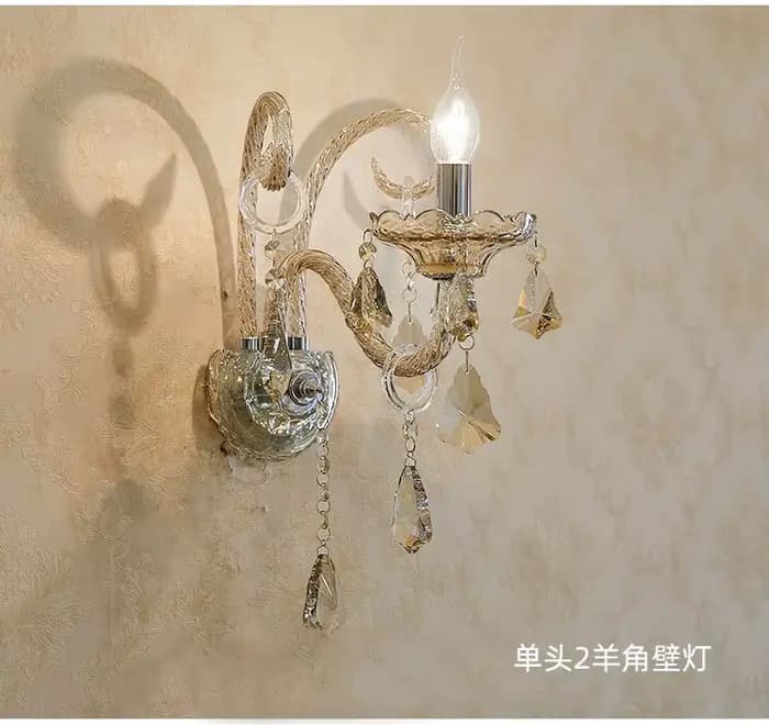 Applique murale européenne en cristal, luminaire décoratif, idéal pour un salon ou une chambre à cou