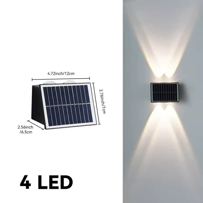Lampe solaire murale extérieure IP65 étanche, 4/6/8 LED, pour villa, jardin, terrasse, éclairage déc