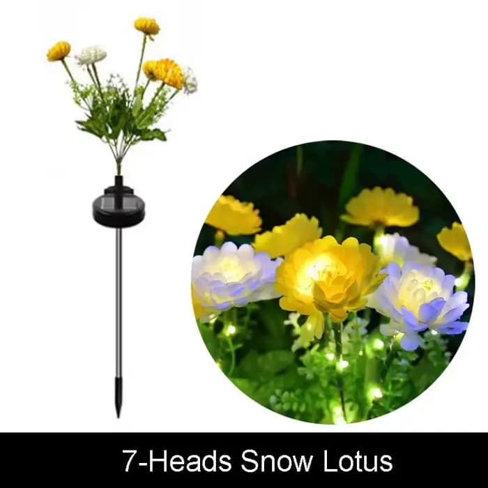 Lampes solaires d'extérieur, lampe solaire de jardin, lampe de pelouse en forme de fleur de lotus de