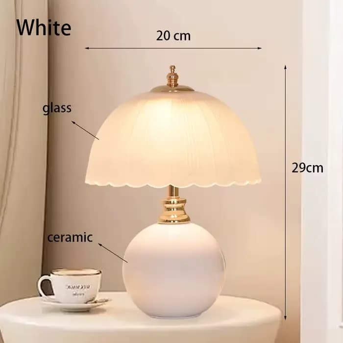 Lampe de bureau moderne en verre et céramique, lampe de chevet pour chambre à coucher, atmosphère de