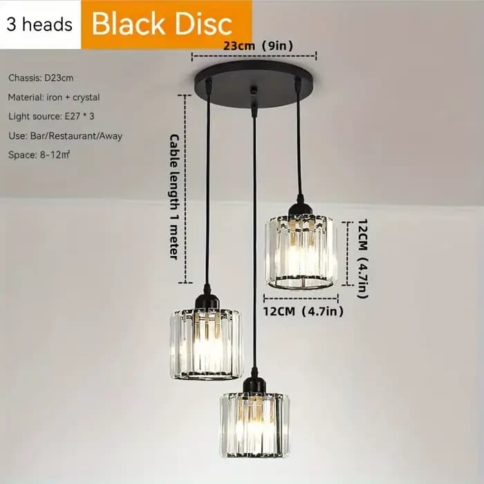 Petit lustre de salle à manger, trois lumières de salle à manger, rond, moderne, simple, maison, esc