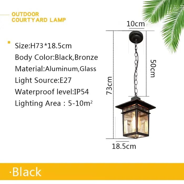 Lampes suspendues rétro étanches pour l'extérieur, lampes européennes, lampes à cadre de raisin, rét