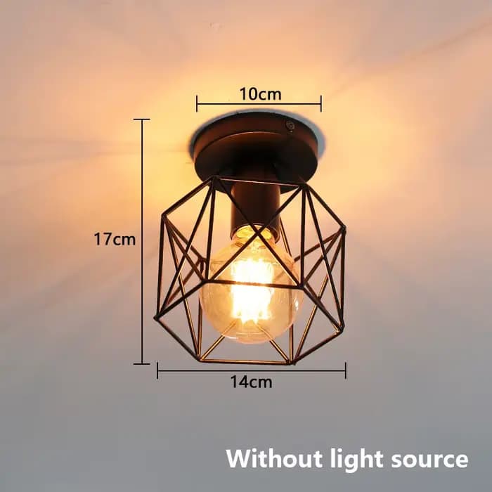 Plafonnier Industriel Rétro Simple en Métal, Luminaire Décoratif d'Nik, Idéal pour une Chambre à Cou