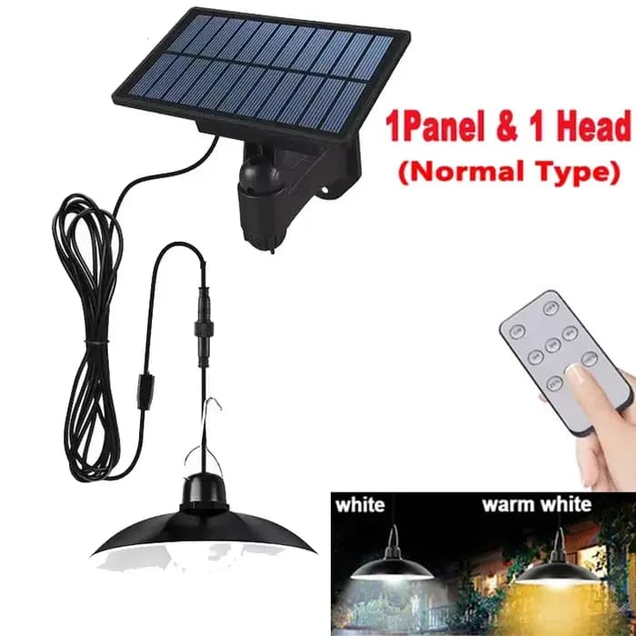 Lampe LED suspendue solaire d'extérieur, étanche, lustre à Double tête, décorations avec télécommand