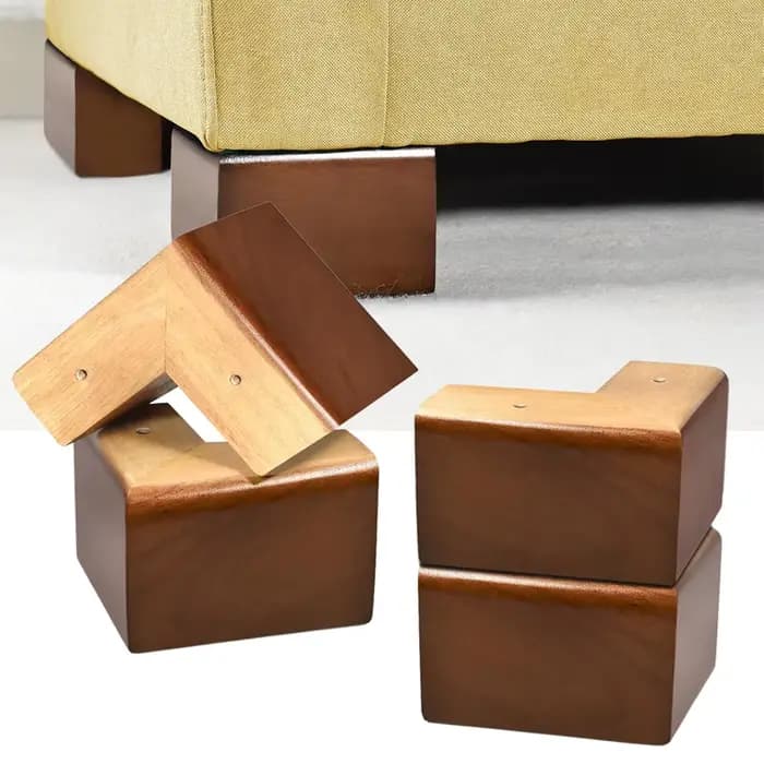 Pieds en bois massif pour meubles, rehausseurs de lit en forme de L, pieds de meubles pour canapé, c