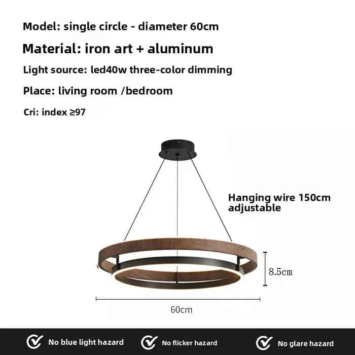 Luminaire suspendu de style italien, lampe de plafond moderne minimaliste pour la salle à manger et