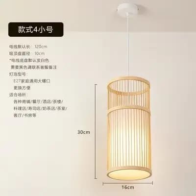 Lampe Suspendue en Bambou Faite à la Main, Nouveau Style Chinois, Luminaire Décoratif d'Nik, Idéal p