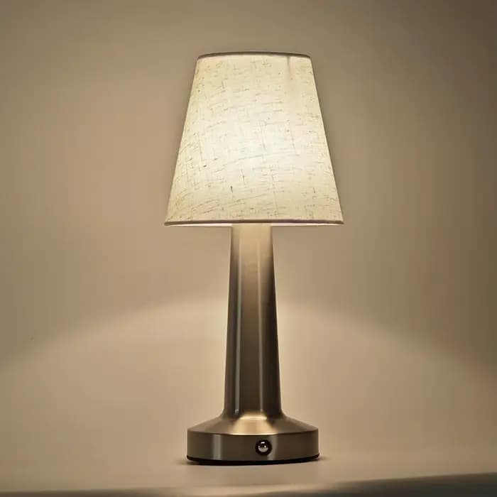 Lampe de Table LED avec abat-jour en tissu, lampe de chevet à capteur tactile, lampes de lecture rec