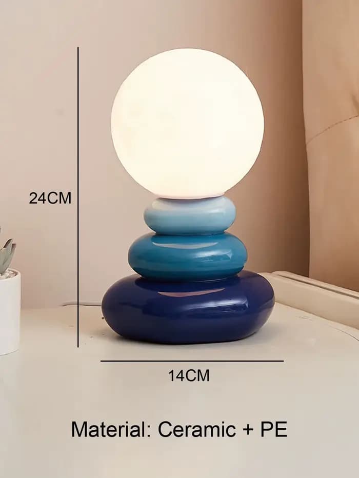 Lampe de table LED en céramique orange/bleue/grise pour chambre à coucher, lampe d'ambiance de burea