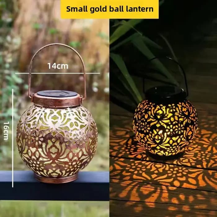Lampes solaires étanches pour l'extérieur, lanternes marocaines en métal suspendues pour la décorati