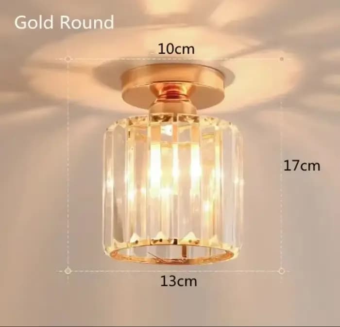 Plafonnier semi-encastré moderne à 3 lumières, verre cristal doré près du plafond, luminaire pour cu