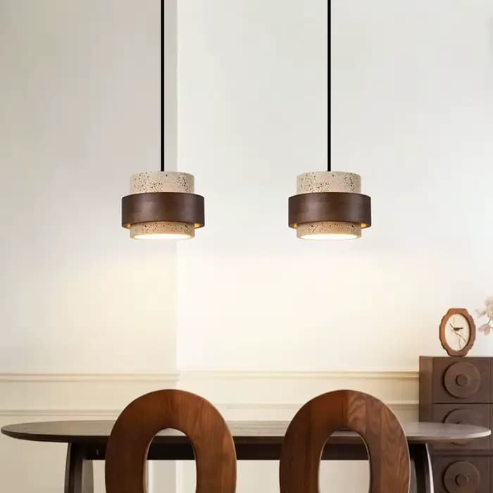 Designer moderne Wabi-Sabai chambre chevet éclairage barre pendentif LED lumière jaune grotte pierre lustre chevet suspendu fil lampe
