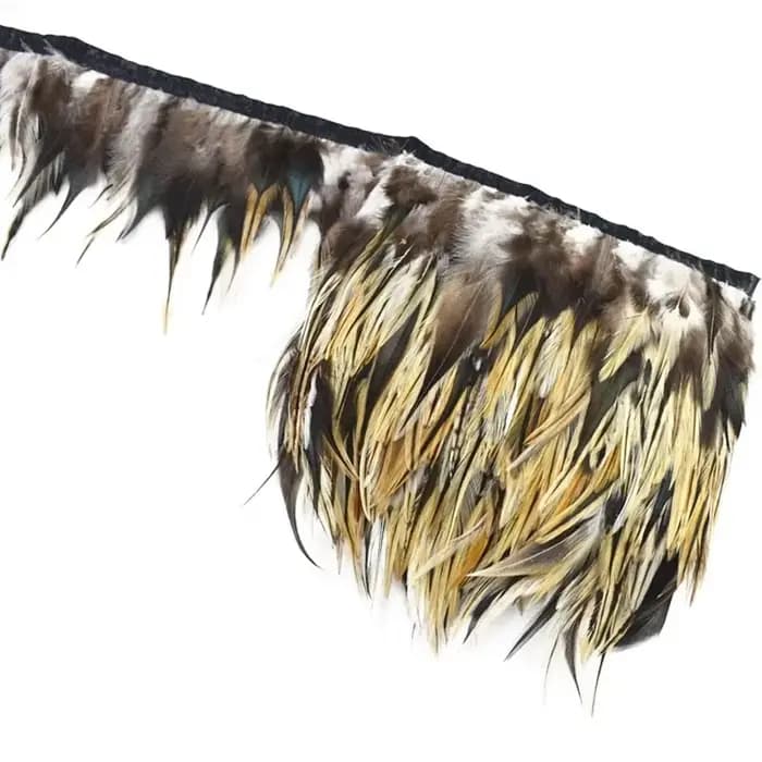 Ruban à franges en plumes de faisan naturelles, plumes de coq, pour couture, artisanat, décoration, vêtements, accessoires de broderie