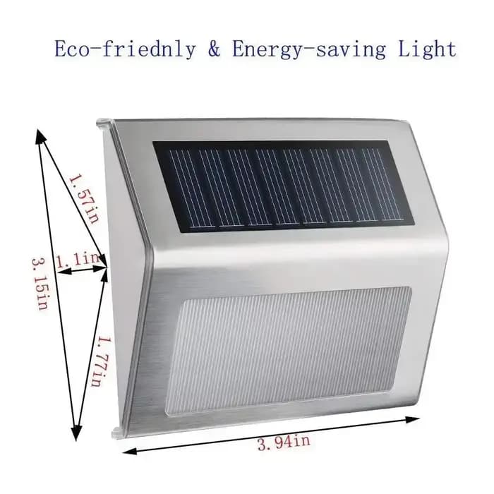 Applique murale solaire à 3led en acier inoxydable, étanche, Anti-corrosion et Protection de l'environnement, pour mur de clôture de jardin