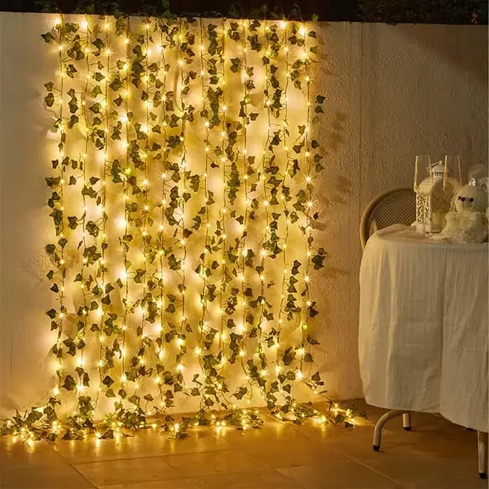 Guirxiété lumineuse verte pour sapin de Noël, fleur, cuir chevelu, vigne artificielle, lumières dégradées, batterie 62, guirxiété lumineuse pour désherbage, décoration d'intérieur
