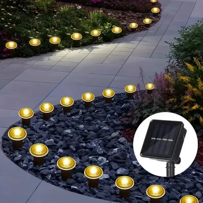 Lampes solaires de jardin, guirlandes lumineuses étanches pour chemins de pelouse, camping, fêtes d'anniversaire, vacances et décorations