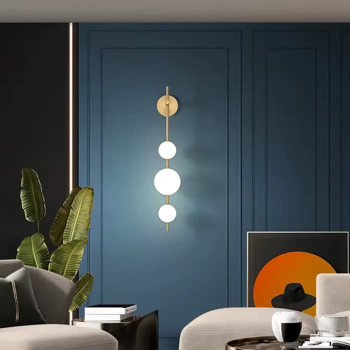Applique murale LED design nordique pour salon, chambre, couloir – Lampe murale dorée moderne et simple – Décoration et éclairage intérieur