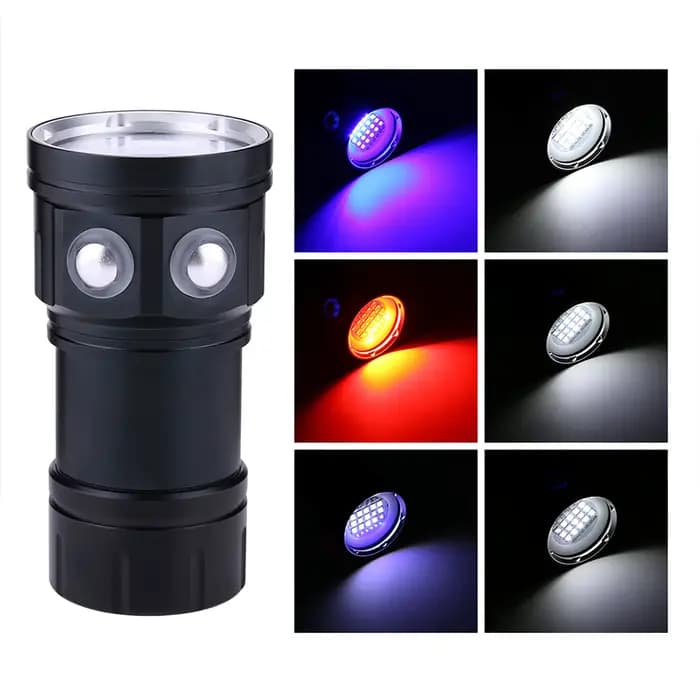 Lampe étanche pour l'extérieur, lampe de camping sous-marine, lampe torche IPX8 18000lm 500M, lampe torche sous-marine, lampe étanche