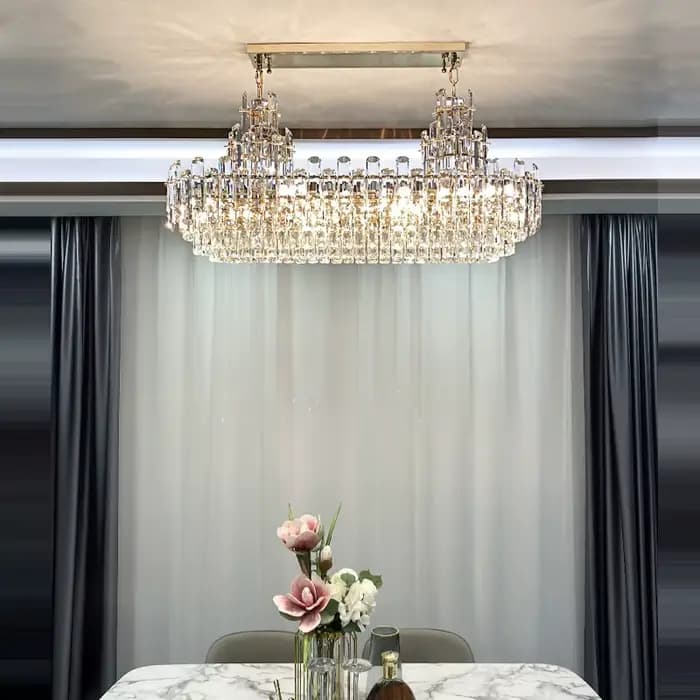 Lustre en cristal de luxe moderne pour bâtiment Duplex salon salle à manger suspension décor Lustre luminaire Suspension Luminaire