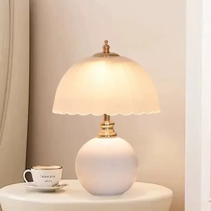 Lampe de bureau moderne en verre et céramique, lampe de chevet pour chambre à coucher, atmosphère de luxe, chambre d'enfant, lampe de Table princesse