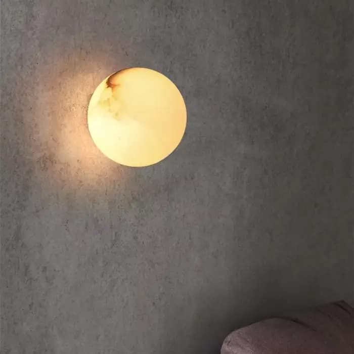Applique murale moderne en alabâtre à LED, luminaire mural minimaliste en pierre naturelle pour chambre à coucher, chevet, couloir, petit luminaire d'allée