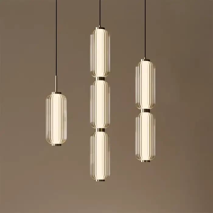 Lumière nordique luxe hôtel salon lustre haute qualité Restaurant escalier combinaison petites lampes suspendues lampe suspendue