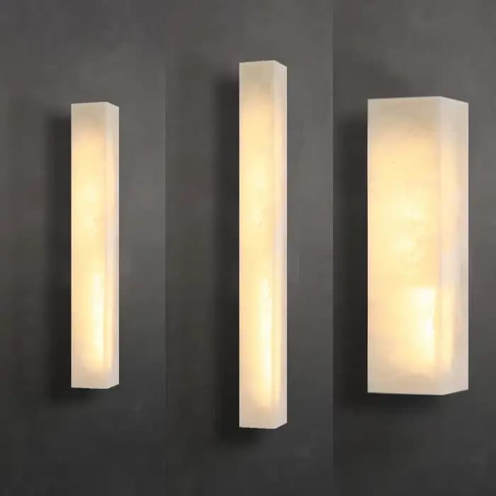 Lampe murale en albâtre, style minimaliste luxueux, longue bande lumineuse pour salon, hôtel, escalier, chambre à coucher, lampe de chevet en marbre.