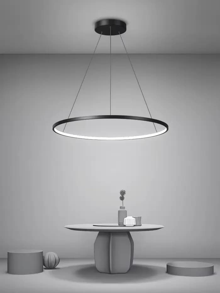 Lampe LED ronde moderne pendentif pour salon Restaurant cuisine noir/blanc LED lustre intérieur maison hôtel décoration lampes