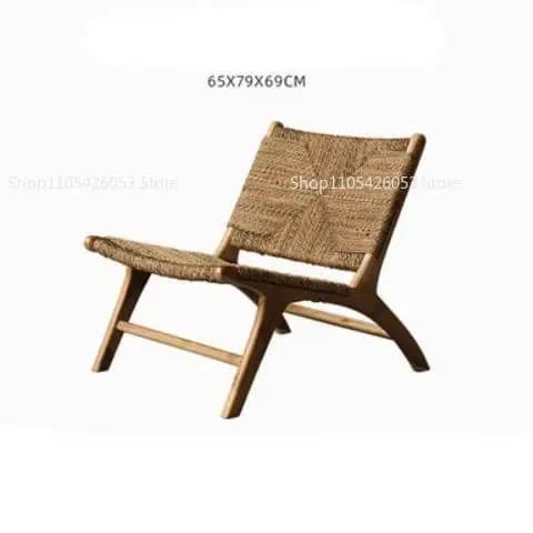 Fauteuil inclinable en rotin et bois massif pour balcon, idéal pour la maison ou l'hébergement touristique
