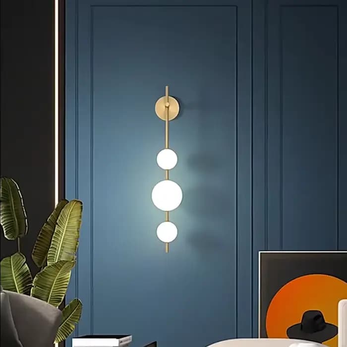 Applique murale LED design nordique pour salon, chambre, couloir – Lampe murale dorée moderne et simple – Décoration et éclairage intérieur