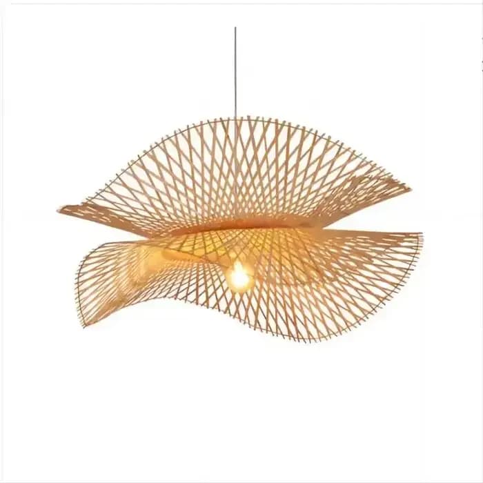 Plafonnier Décoratif en Bambou, Luminaire Décoratif d'Nik, Idéal pour un Restaurant, un Bar ou un Couloir