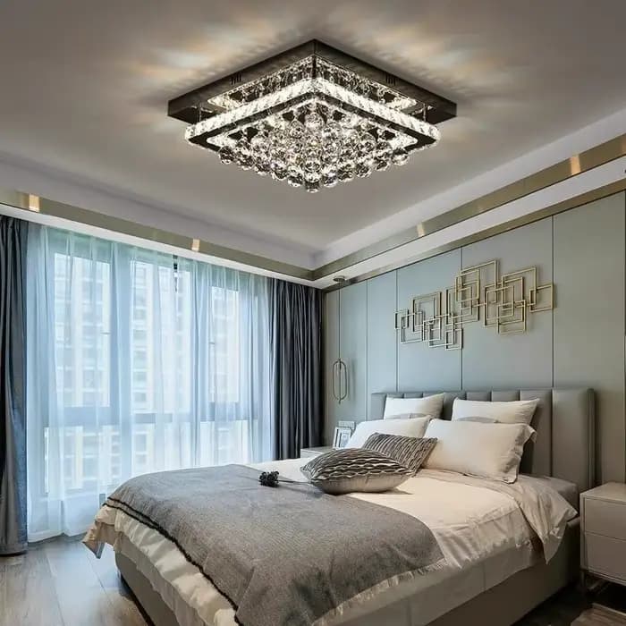 Plafonniers encastrés modernes, lustre à LED dimmable avec cristaux K9 pour salon, chambre à coucher, décoration intérieure