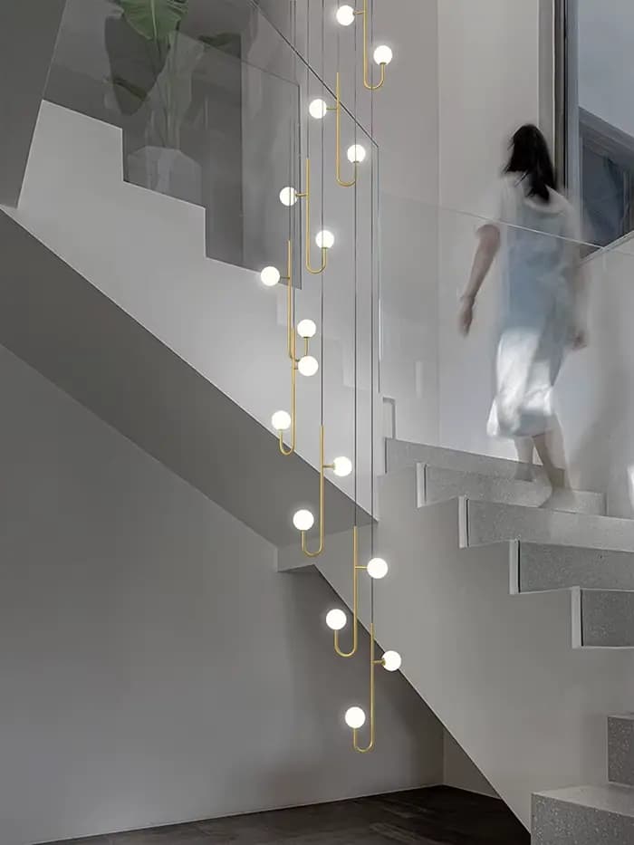Moderne Tournant Escalier Lustre Design Plafonnier LED Lustre Convient pour L'éclairage De Plafond Suspendus Créatifs Pendentif