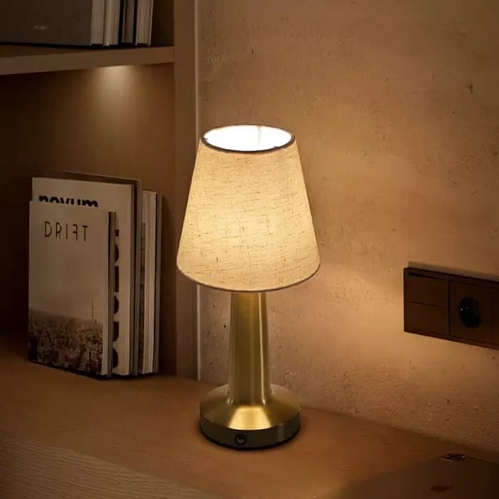 Lampe de Table LED avec abat-jour en tissu, lampe de chevet à capteur tactile, lampes de lecture rechargeables pour chambre à coucher, Restaurant, Bar, éclairage décoratif