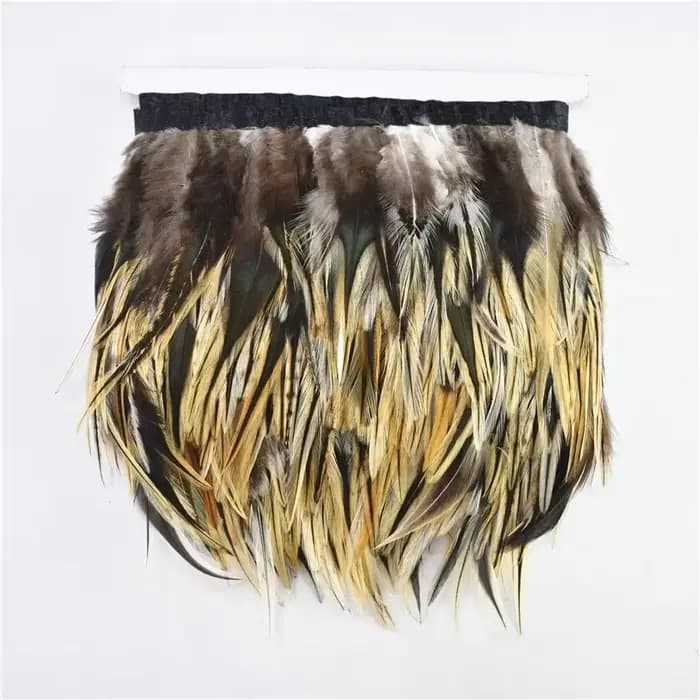 Ruban à franges en plumes de faisan naturelles, plumes de coq, pour couture, artisanat, décoration, vêtements, accessoires de broderie