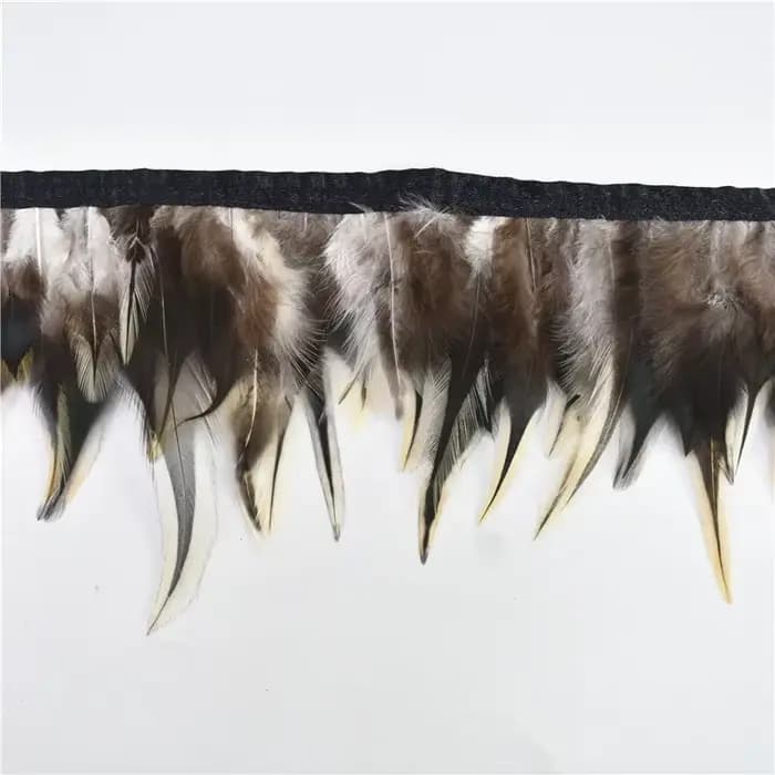 Ruban à franges en plumes de faisan naturelles, plumes de coq, pour couture, artisanat, décoration, vêtements, accessoires de broderie