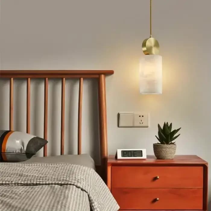 Lustre LED moderne en laiton 2025, design en marbre et cuivre, chambre à coucher ronde et carrée, salon, salle à manger, éclairage intérieur d'hôtel