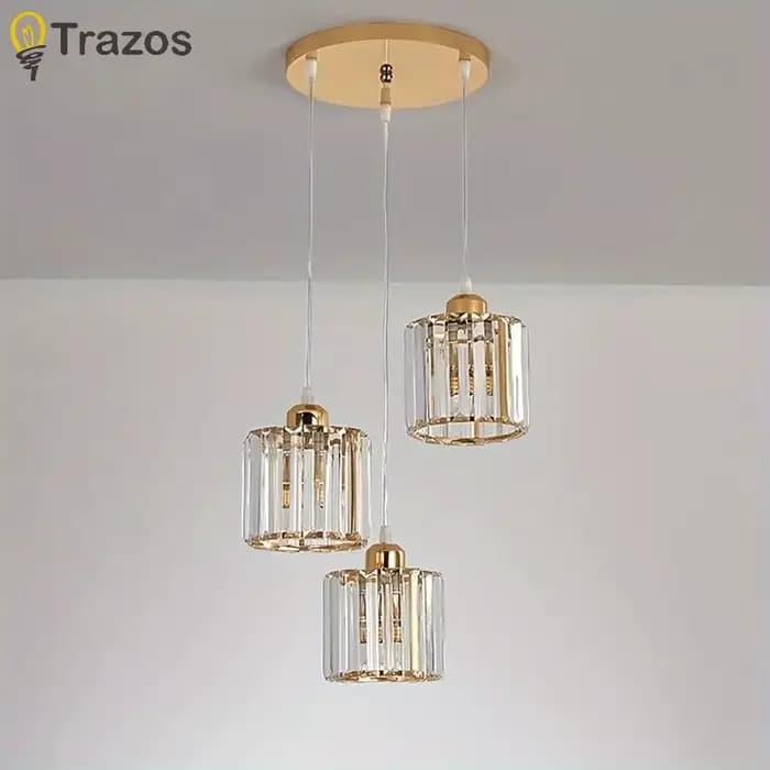 Petit lustre de salle à manger, trois lumières de salle à manger, rond, moderne, simple, maison, escales de personnalité, table à manger en cristal