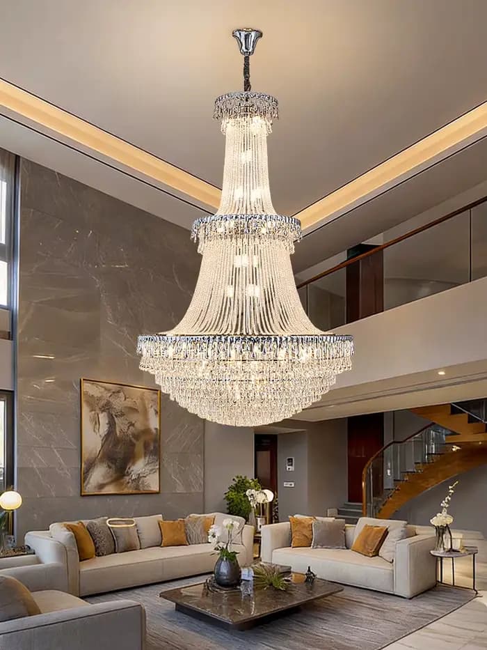 Lustre en cristal LED de style français de luxe pour la décoration de la maison, villas, salons, hôtels, restaurants, luminaires
