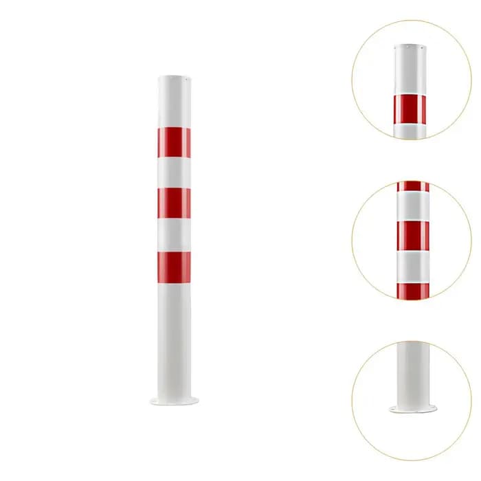 Borne de stationnement de protection rouge et blanche, 75cm de H, pour hôtels, trottoirs, supermarchés, compétences résidentielles, stationnement