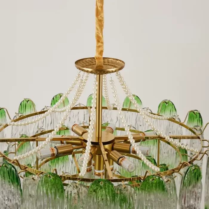 Lustre en verre de Murano design pour salon chambre salle à manger décor vert Vintage verre suspension luminaire intérieur