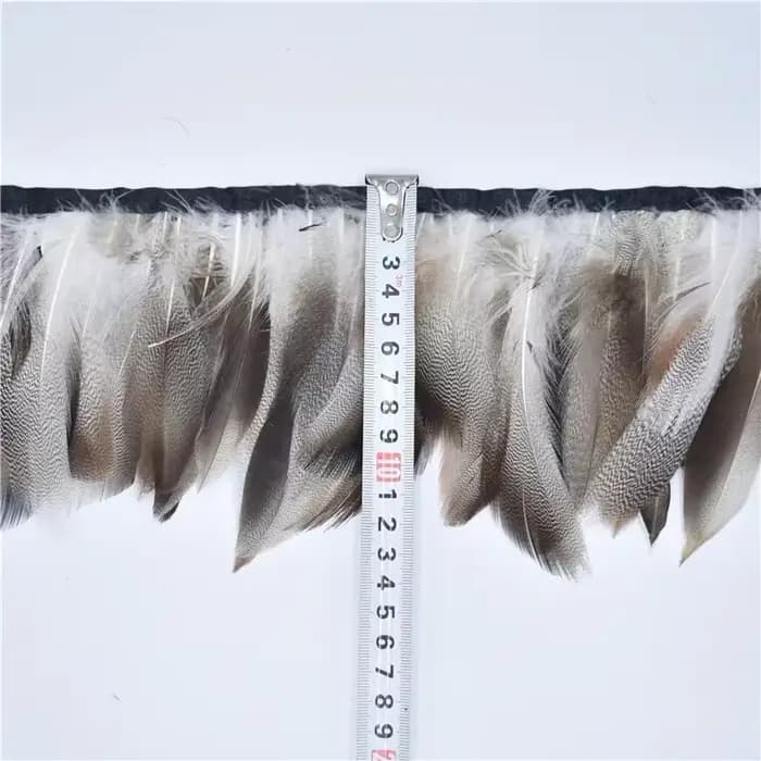 Ruban de 1 mètre en plumes de faisan naturelles, franges, garniture, plumes d'oie et de canard pour vêtements, jupes, couture, décoration de carnaval