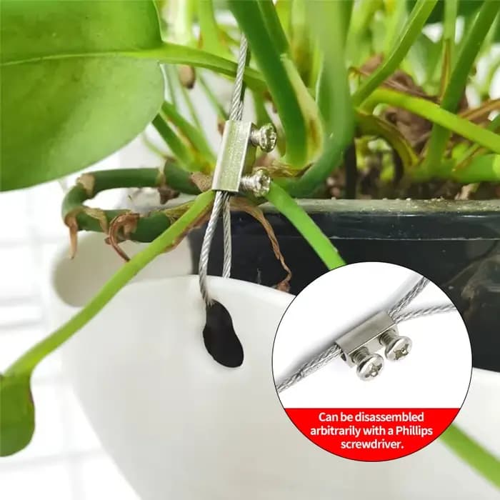 Kit de suspension de câble en acier inoxydable 10/20M avec corde en PVC et pince à câble à double trou, câble en acier inoxydable de 1 mm