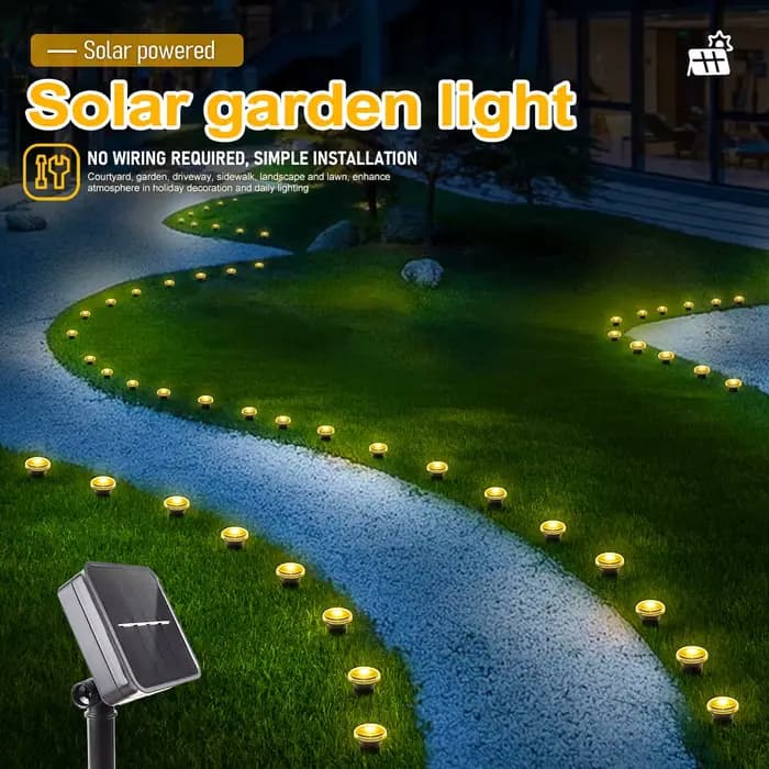 Lumière solaire LED pour allée de jardin, 15/30LED, 8 Modes, lampe d'extérieur étanche pour pelouse, Camping, mariages, éclairage de vacances de noël
