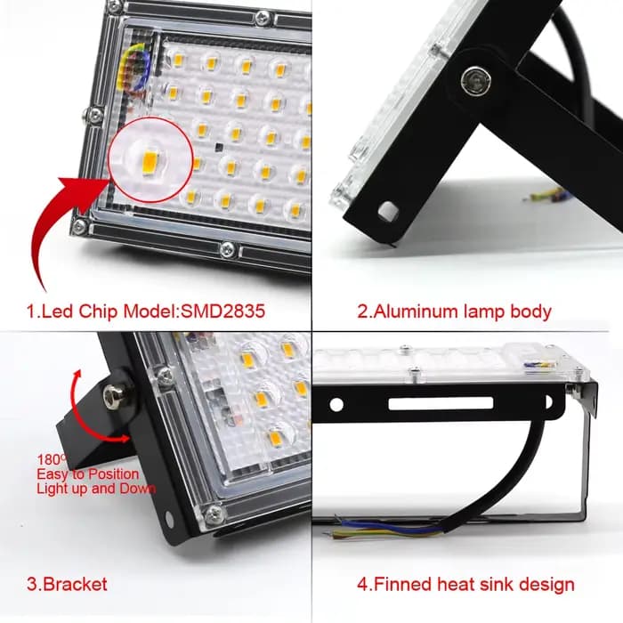 Projecteur LED pour maison extérieure 50W 100W 150W AC 220V Foco LED plafonnier extérieur Dowm éclairage public