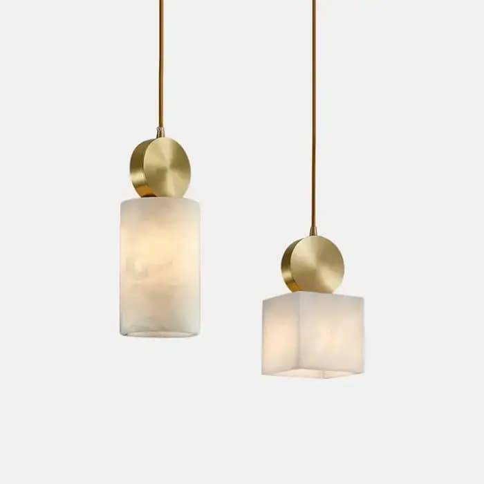 Lustre LED moderne en laiton 2025, design en marbre et cuivre, chambre à coucher ronde et carrée, salon, salle à manger, éclairage intérieur d'hôtel